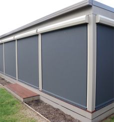 Ziptrack blinds for outdoor dining
